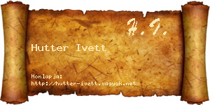 Hutter Ivett névjegykártya